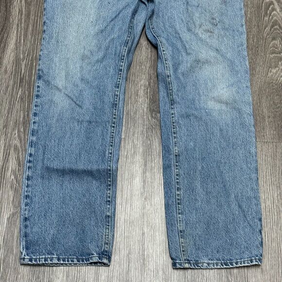 VIntage Lee Jeans Mens 37x31 Blue Light Wash Straight Leg Denim‎ Cowboy Workwear - Picture 4 of 11